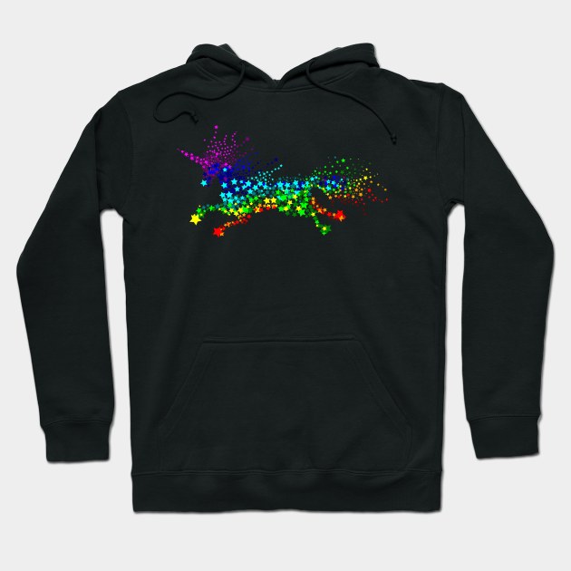 Extremely Starry rainbow Unicorn Hoodie by Condor